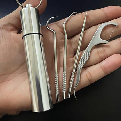 BowLift | Minty Portable Metal Toothpick Cleaner Set