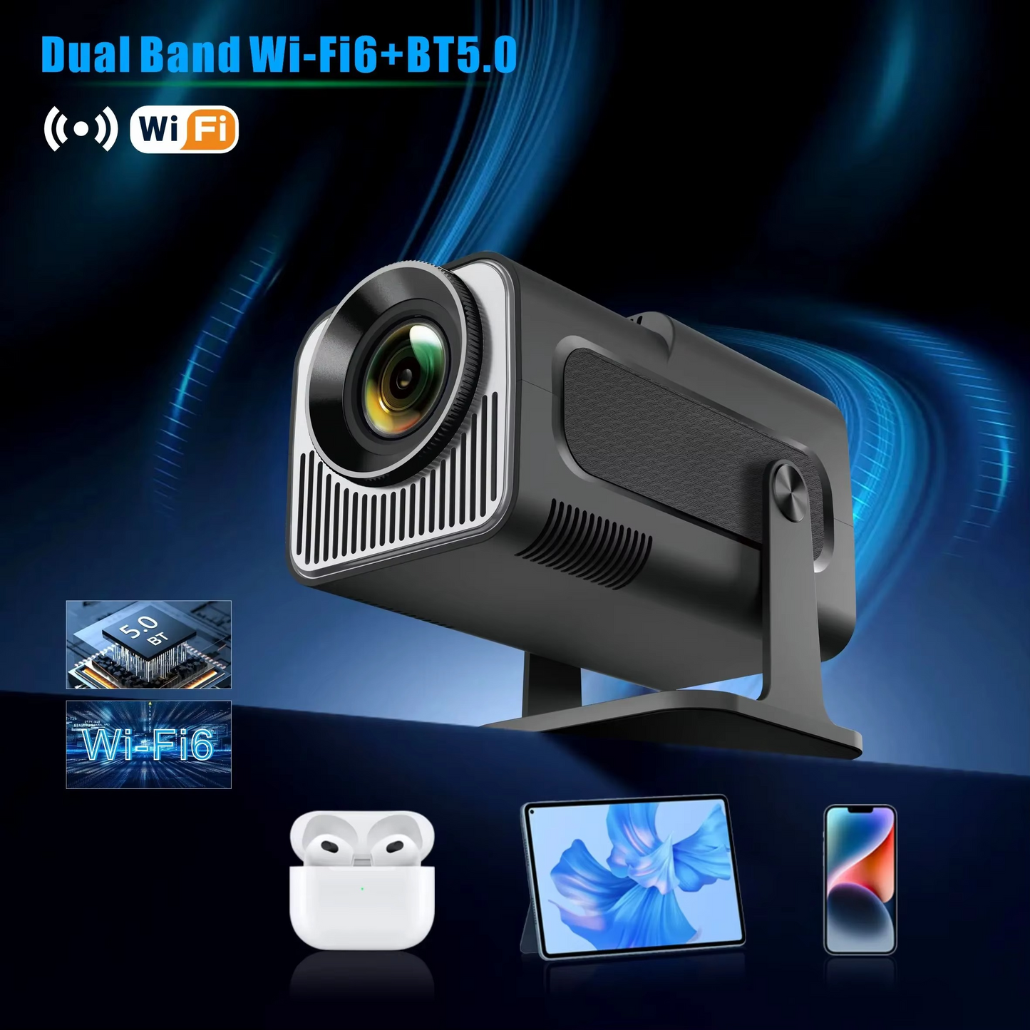Skanto | Compact 4K Android Mini Projector with WiFi & Bluetooth