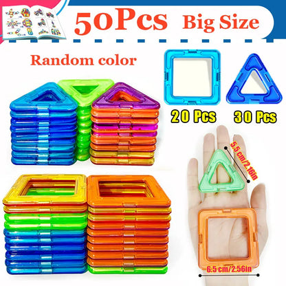 Creative Magnetic Building Blocks Set - Large & Mini DIY Toys for Kids Ages 7-12, Fun Educational Construction Gift in Mixed Colors
