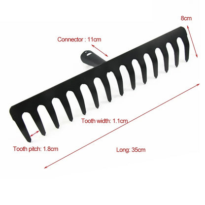 BowLift | AgriZink Stainless Steel Garden Rake with 14 Tines | Robust Tool for Agriculture & Garden | For Leaves, Hay, Soil & Mulch | High-Quality Soil Rake