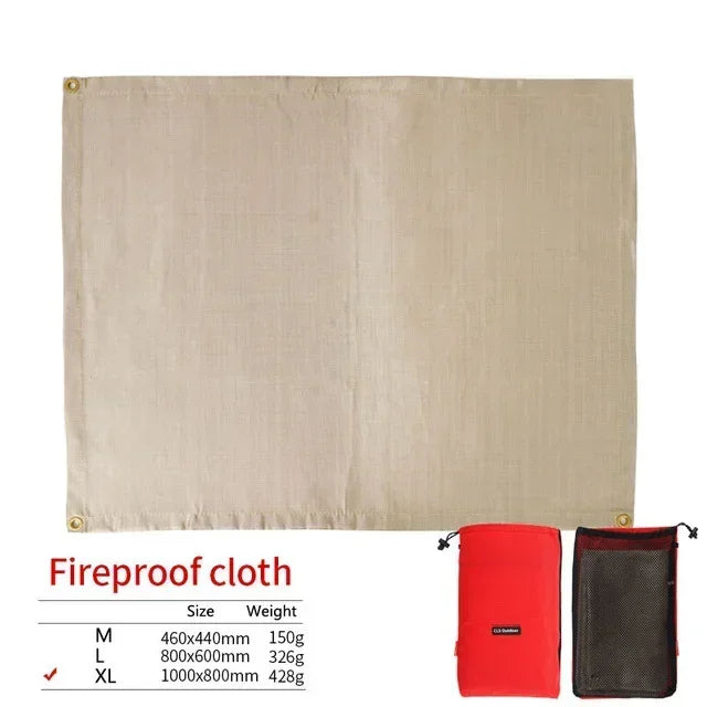 Skanto | CampVita Fire Protection Camping Mat | Heat Resistant & Fireproof | Ideal for Grills & Campfires | Fiberglass Beige
