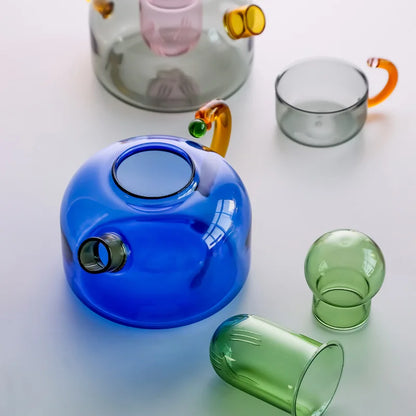 Brehn | Contrasting Color Glass Tea Set