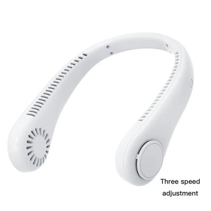 Portable Mini Bladeless Neck Fan with Digital Display - USB Rechargeable Neck Air Cooler, Hands-Free Cooling Experience | Karnz
