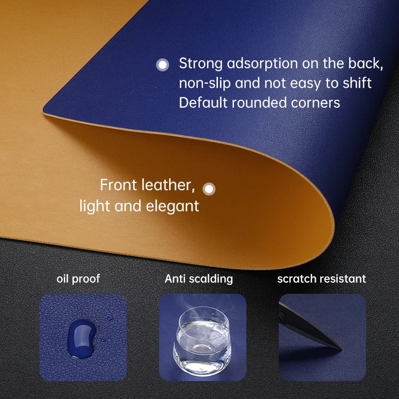 Skanto | Large Waterproof PU Leather Gaming Mouse Pad & Desk Mat