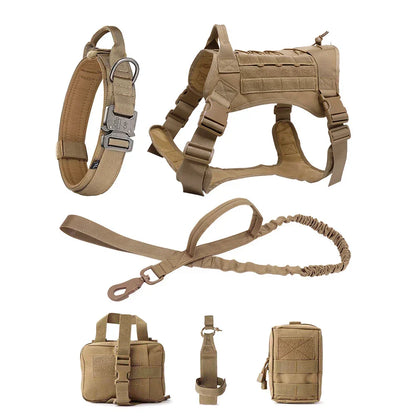 Skanto | Tactical Dog Harness With Leash – Robust Military Set For Training And Control