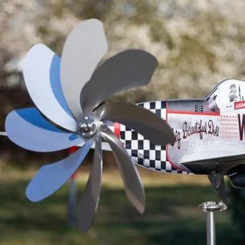 BowLift | Wind Spinner AeroTwist | Airplane Garden Windmill made of Stainless Steel | Weatherproof & rotating in the wind | For Garden, Terrace & Balcony