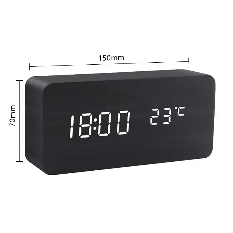 Skanto | Wood LED Smart Alarm Clock for Bedroom