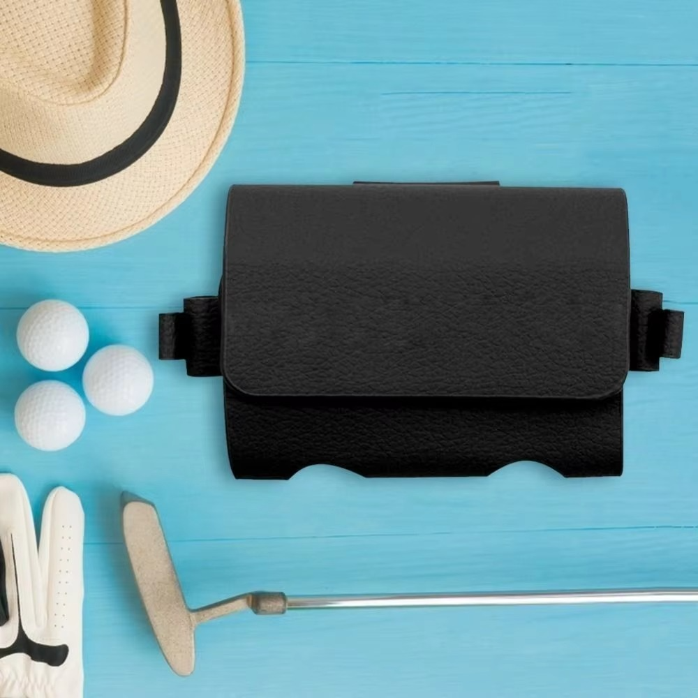 BowLift | PU Leather Golf Ball Waist Pouch Outdoor Storage Case with Clip