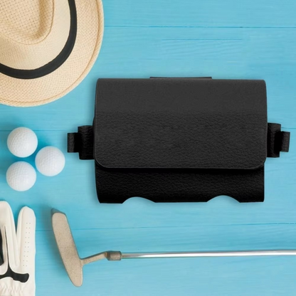 BowLift | PU Leather Golf Ball Waist Pouch Outdoor Storage Case with Clip