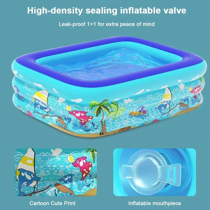 BowLift | Luftolino Inflatable Children's Paddling Pool | 110–180 cm | Extra Thick PVC | Cartoon Design for Garden & Balcony