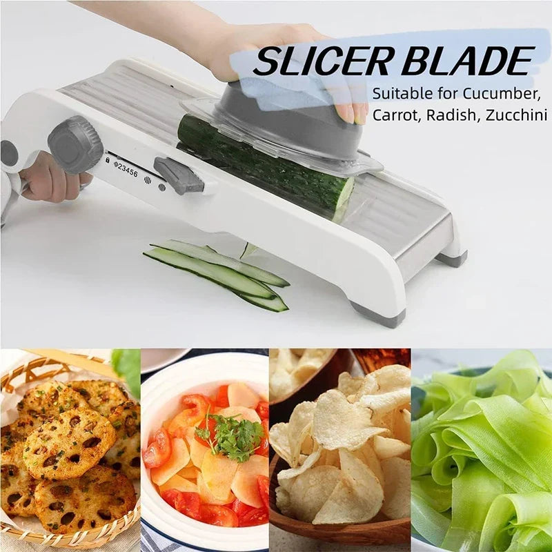 BowLift | SchnittMeister 18-in-1 Mandoline Vegetable Slicer | Adjustable & Stainless Steel Blades | For Slices, Strips & Julienne | Safe & Versatile