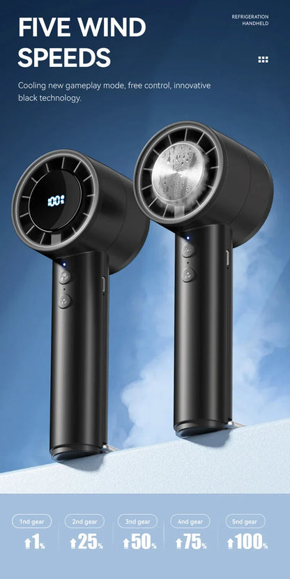 Silent High-Speed USB Handheld Fan – Portable Small Fan with LED Display, High Wind Power and Refrigerator Function | Karnz