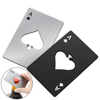 Skanto | Creative Poker Bottle Opener: Stainless Steel Credit Card Size - Bar & Restaurant Beer Tool Gift