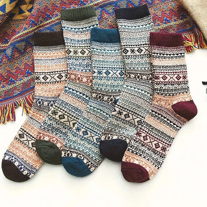 BowLift | Woolina | Women's Wool Socks Set | 5 Pairs | Extra Thick & Warm | Autumn & Winter