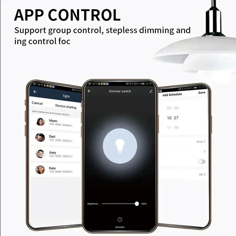Tuya Smart Light Wall Switch with Neutral Wire - WiFi Dimmer Control via SmartLife Google Alexa Apps