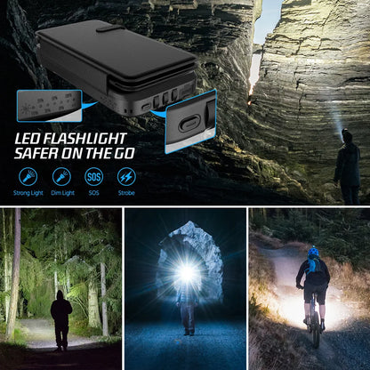 BowLift | Solar Powerbank VoltCore X Pro 43800mAh | 20W Fast Charging | 10W Wireless Charging | Integrated Cables & LED Lamp | Outdoor & Travel