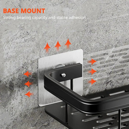 Skanto | Wall-Mounted Bathroom Storage Holder: No-Drill Corner Cabinet Shower Caddy - WC Shampoo Organizer, Bathroom Shelves