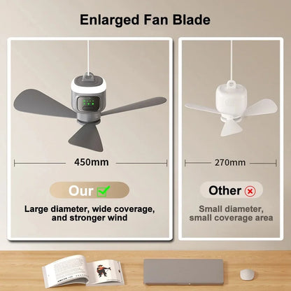 12000mAh Portable Ceiling & Camping Fan – Outdoor Tent Air Circulator and Cooling Fan | Brehn