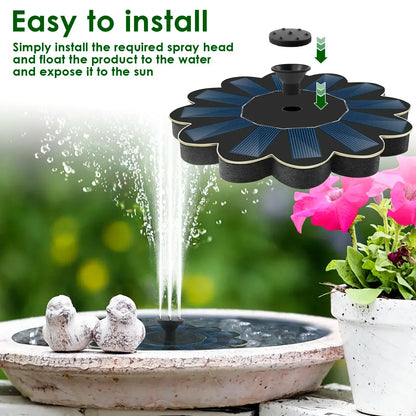 Karnz | Solar Garden Fountain | 5 Nozzle Attachments | Energy-saving & Maintenance-free | For Pond, Bird Bath & Balcony