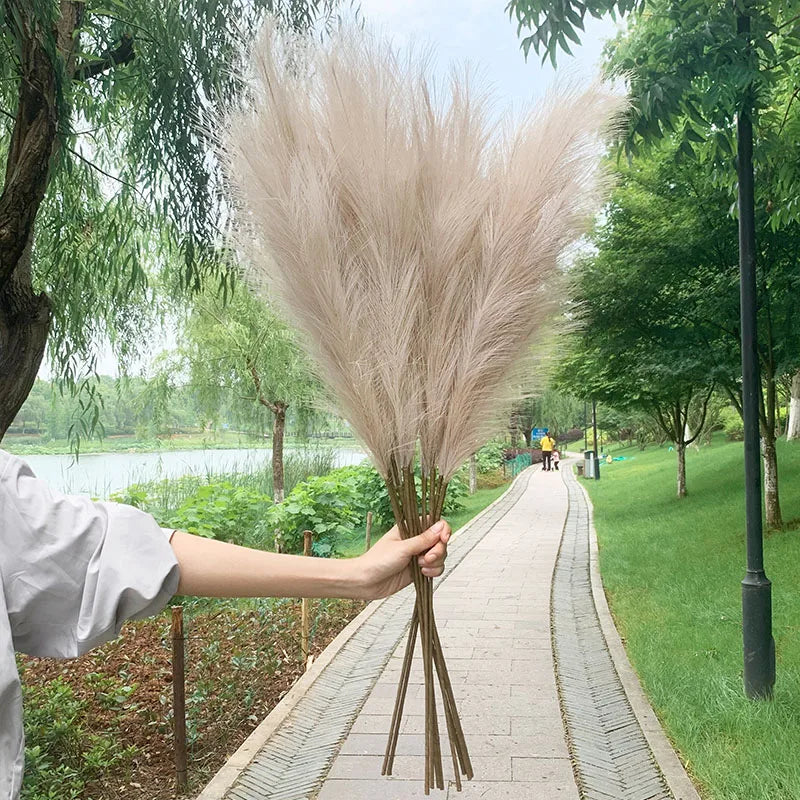 5 Pieces 100 cm Artificial Pampas Grass Dried Flower Bouquet, Decoration for Weddings, Parties, Home, Room, DIY Artificial Plant Decoration Accessories