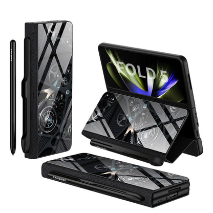 BowLift | Shockproof Armor Case Glass Cover Stand Insert Card Leather Case for Samsung Galaxy Z Fold 5/4