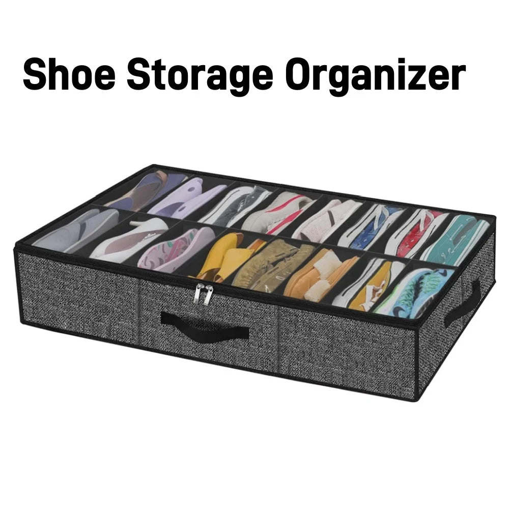 BowLift | OrdiShoe Shoe Organizer | Under Bed Storage | 12 Pairs Capacity | Dustproof & Foldable