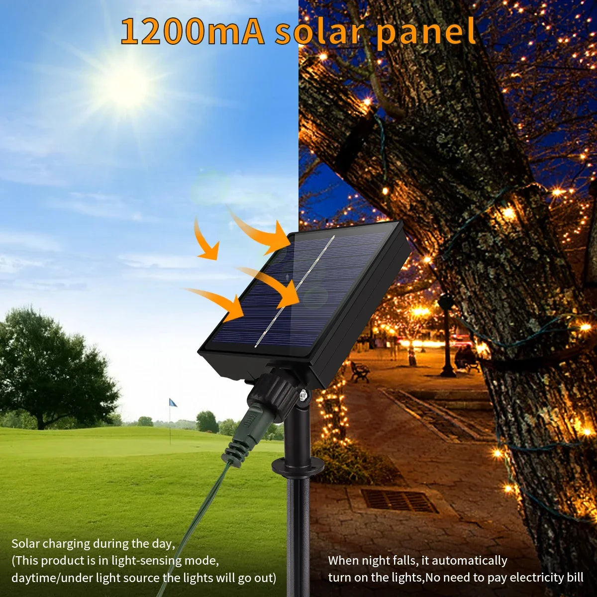 BowLift | Solar String Lights 100M LumiSol ProLine | 8 Modes | IP65 Waterproof | Extra Bright LEDs | Remote Control & Quick Charge | For Garden, Wedding & Christmas