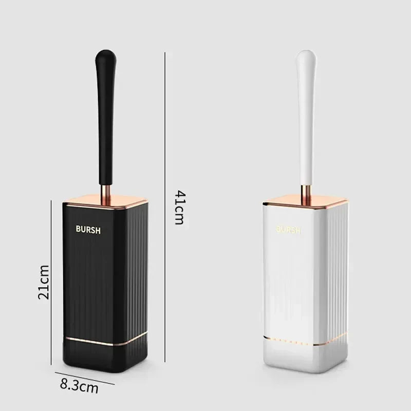 Skanto | CleanFlex Toilet Brush Set | Wall Mounted No Drilling | Deep Clean with Soft TPR Bristles