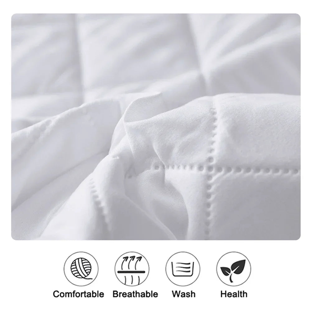 Skanto | Waterproof Mattress Protector Fitted Sheet - Protection for Twin/Full/140/160 Size, Gray/White, Multi-Size Options