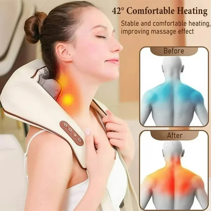 Skanto | Neck and Shoulder Massage with Deep Tissue Shiatsu and Heat for Pain Relief