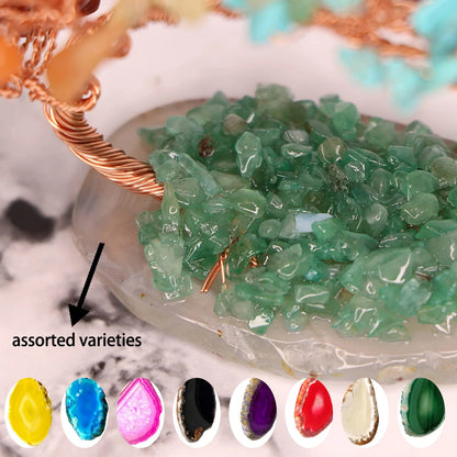 Skanto | AuroraTree Crystal Tree | Natural Gemstones | Agate Base & Copper Wire | Feng Shui Lucky Tree 10 cm