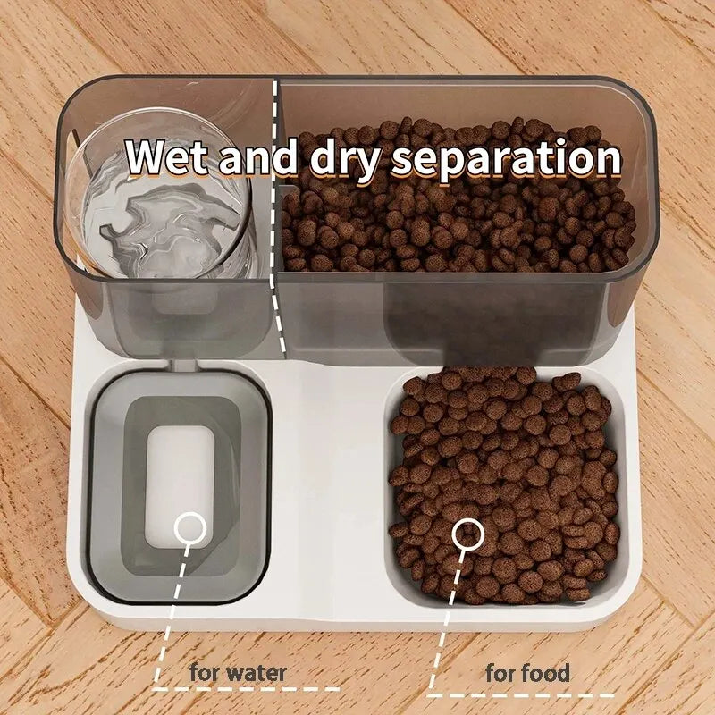 Skanto | Large Capacity Automatic Cat Feeder with Water Bowl - Wet & Dry Separated Pet Food Dispenser - Practical Pet Supplies