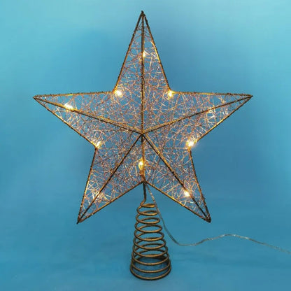 Skanto | TwinkleGlow - LED Star Tree Topper with Warm Light and Easy Assembly