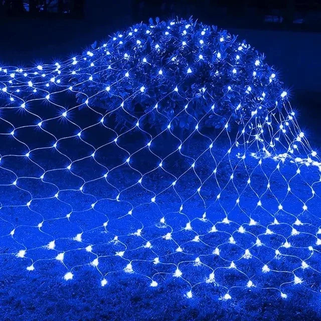 Waterproof LED Net Christmas Lights - 8 Modes or Solar Powered, Ideal for Christmas and Holiday Decorations