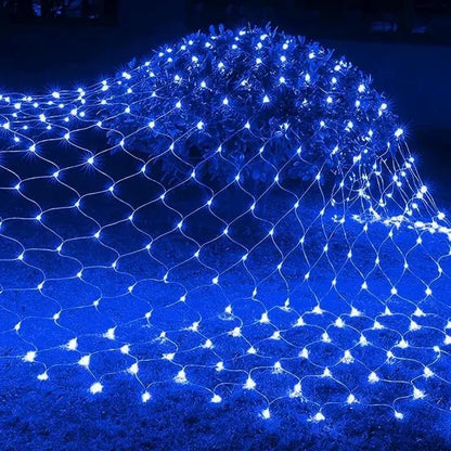 Waterproof LED Net Christmas Lights - 8 Modes or Solar Powered, Ideal for Christmas and Holiday Decorations