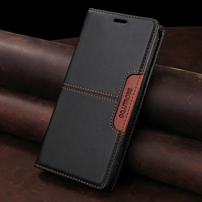 Sandsberg | RFID Leather iPhone 16/15 Magnetic Flip Wallet Case