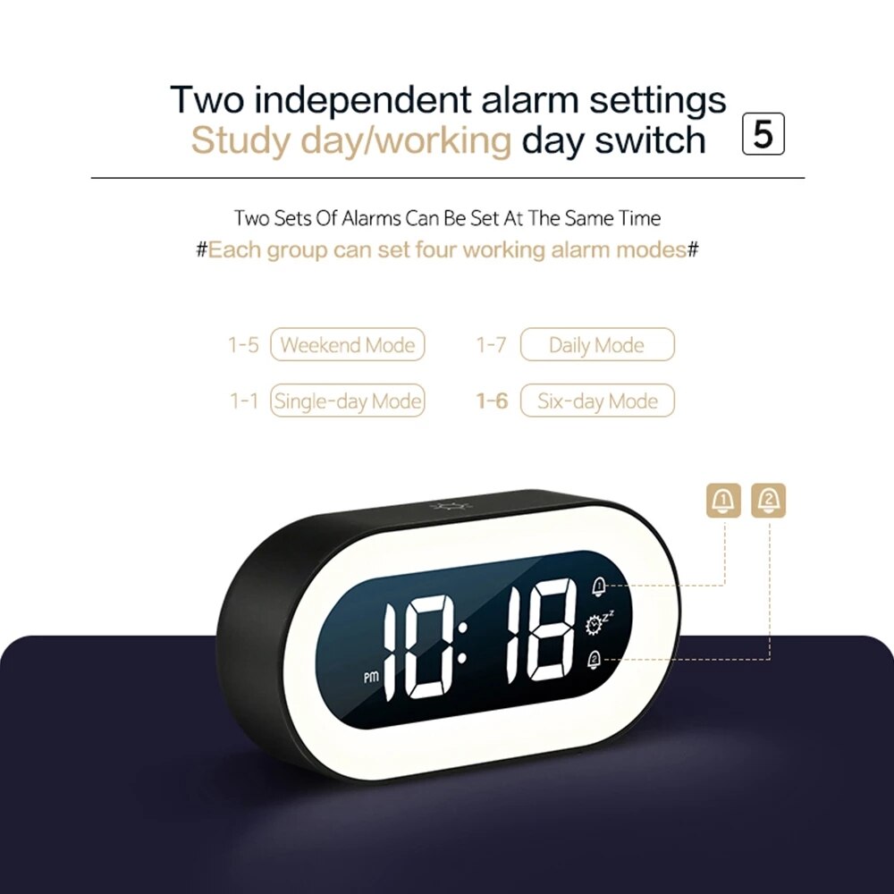 Vivolux | Digital alarm clock with night light - Lumino