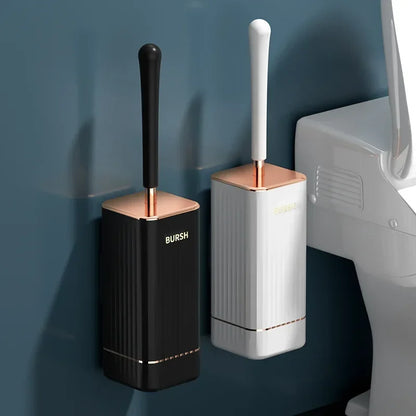 Skanto | CleanFlex Toilet Brush Set | Wall Mounted No Drilling | Deep Clean with Soft TPR Bristles