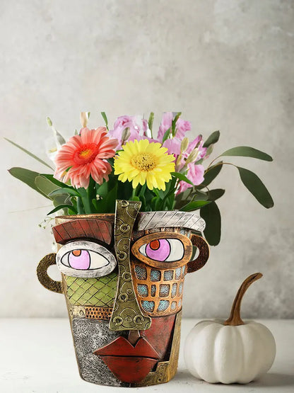 Skanto | Colorful Face Flower Pot – Creative Decoration for Home and Garden