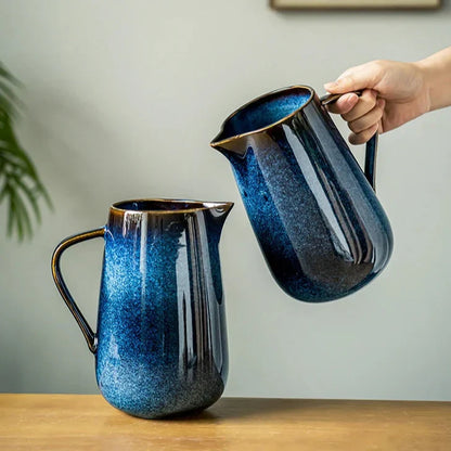 Laguna Kiln Blue Ceramic Pitcher Skanto