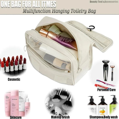 BowLift | Travel toiletry bag for hanging | 6 compartments & moisture compartment | Compact & versatile | Water-repellent polyester
