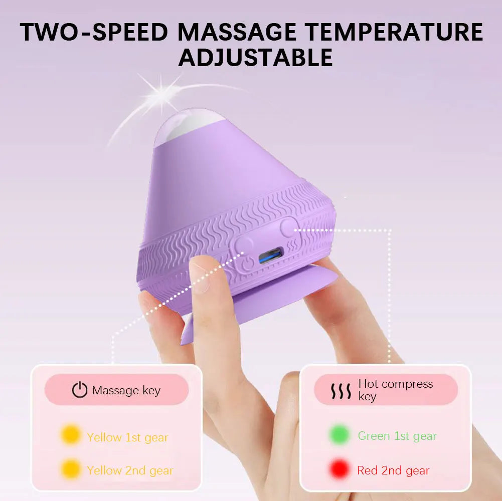 Skanto Skanto | FlexiVibe Massage Ball | USB Rechargeable | Heat & Vibration Therapy | Silicone | Portable & Self-Adhesive