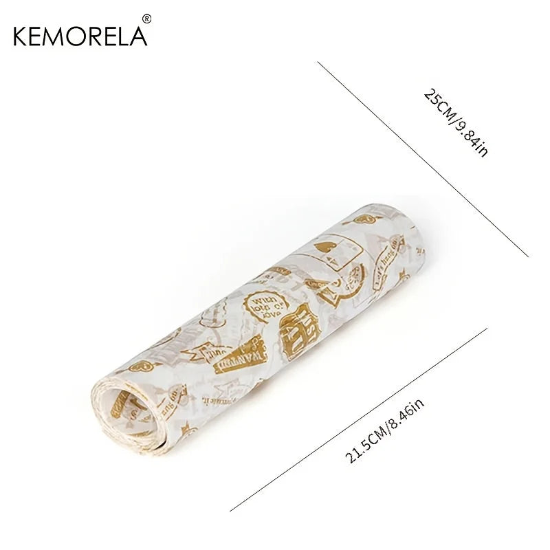 Skanto | Wax Paper Food Packaging 50 pcs/pack | Food-Safe Parchment Paper for Bread, Sandwich, Burger | Oil Paper Baking Tool from KEMORELA