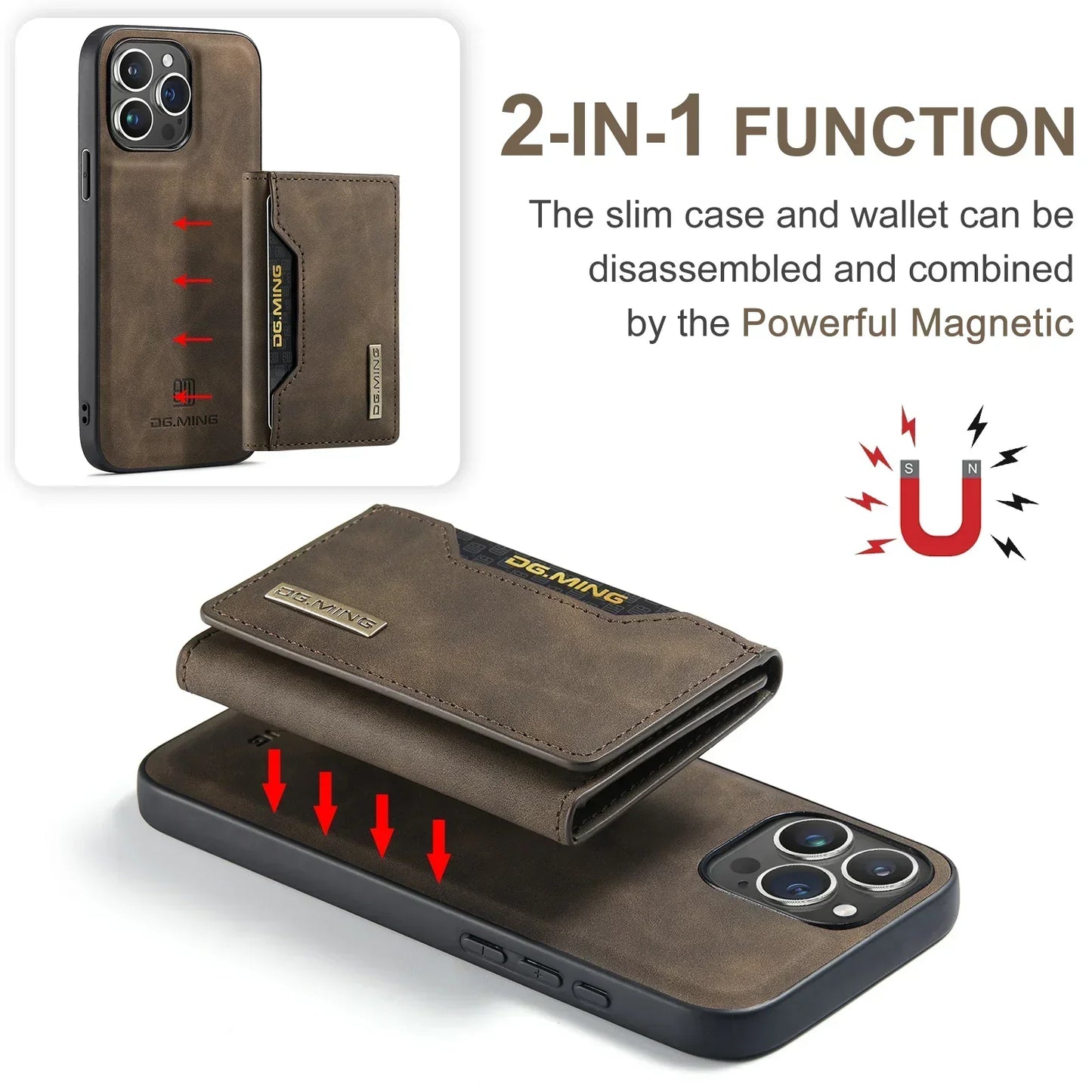 2-in-1 iPhone case with detachable wallet