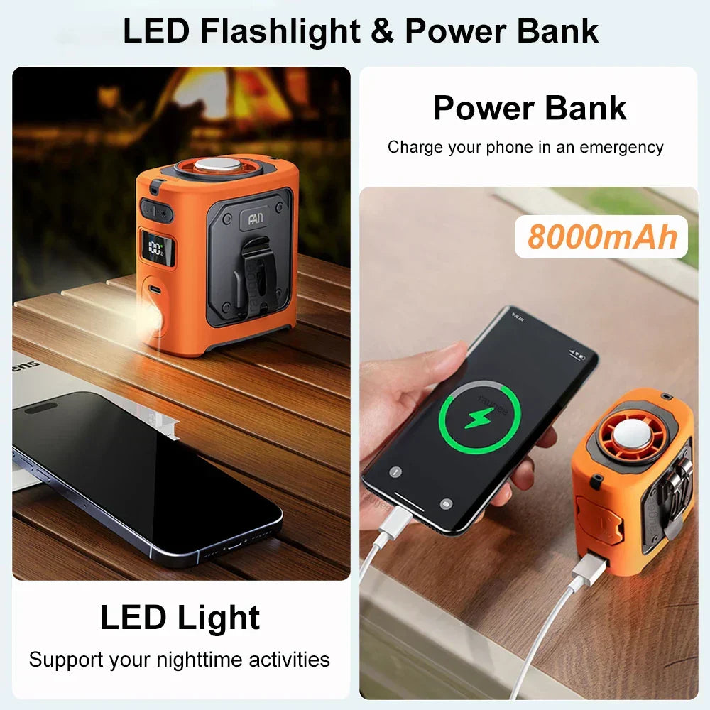 8000mAh Portable Cooling Hip Fan with Power Bank & LED Light – FrostBreeze | Bowlift