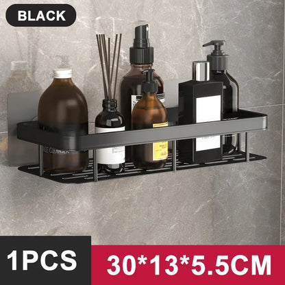 Skanto | Bathroom Storage Shelf - No Drill Wall Mount Corner Shelf, Shower Caddy for Toilet and Shampoo Organizer, Bathroom Accessory