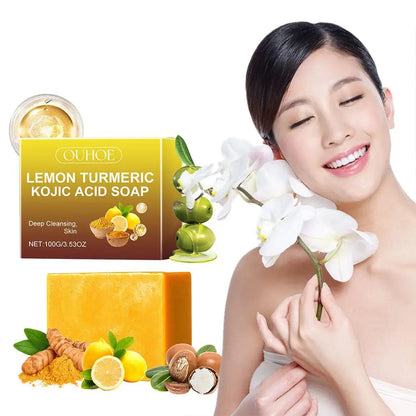 Skanto | Lemon Turmeric Kojic Acid Soap Natural Brightening Face Skin Care