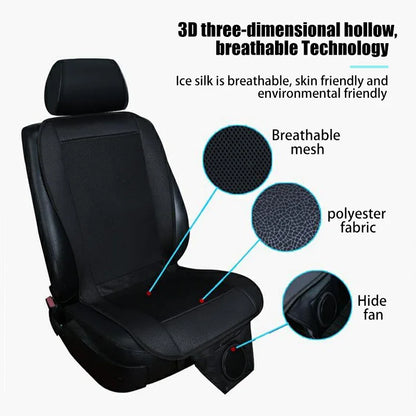 DC 12V 3D Car Seat Cooling Cushion | 8-Fan Ventilated Summer Air Seat for Fast Cooling | Bowlift