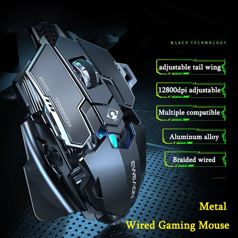 Brehn | Ergonomic RGB Mechanical Metal Wired Gaming Mouse
