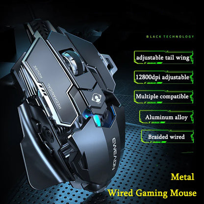 Brehn | Ergonomic RGB Mechanical Metal Wired Gaming Mouse